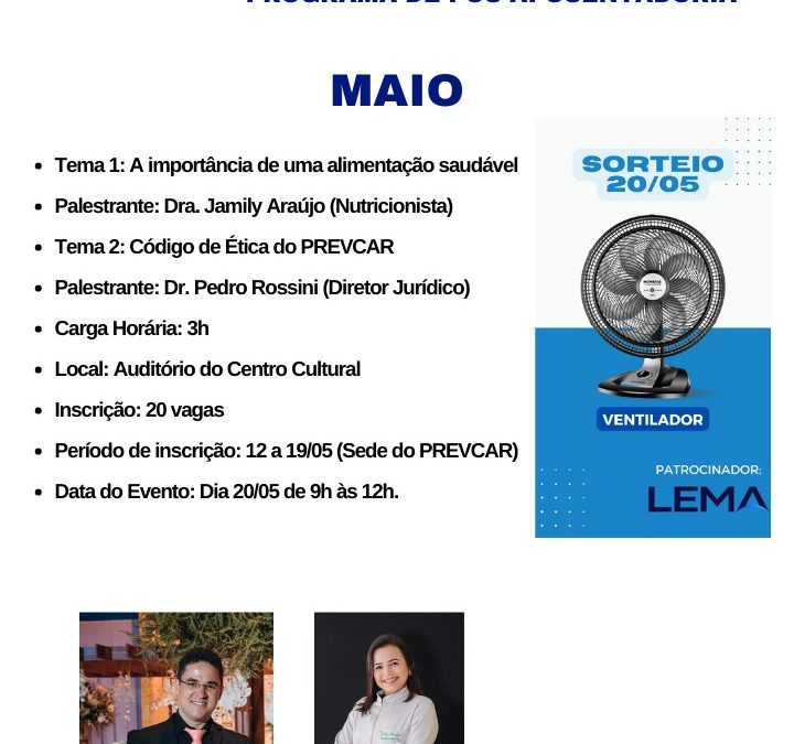 Inscrições do Programa Pós Aposentadoria – 05/2022